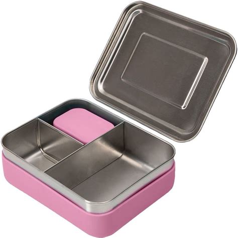 weesprout stainless steel bento box with silicone sleeve|WeeSprout 18/8 Stainless Steel Bento Box (Compact .